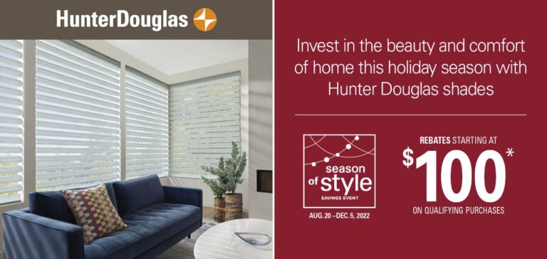 Rebates on Select Hunter Douglas Products